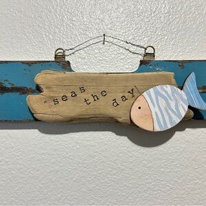 Coastal Fish Wall Art in Blue and Tan
